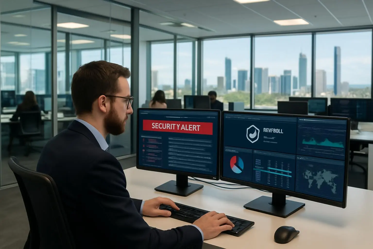 Cybersecurity monitoring and protection systems in Gold Coast business office