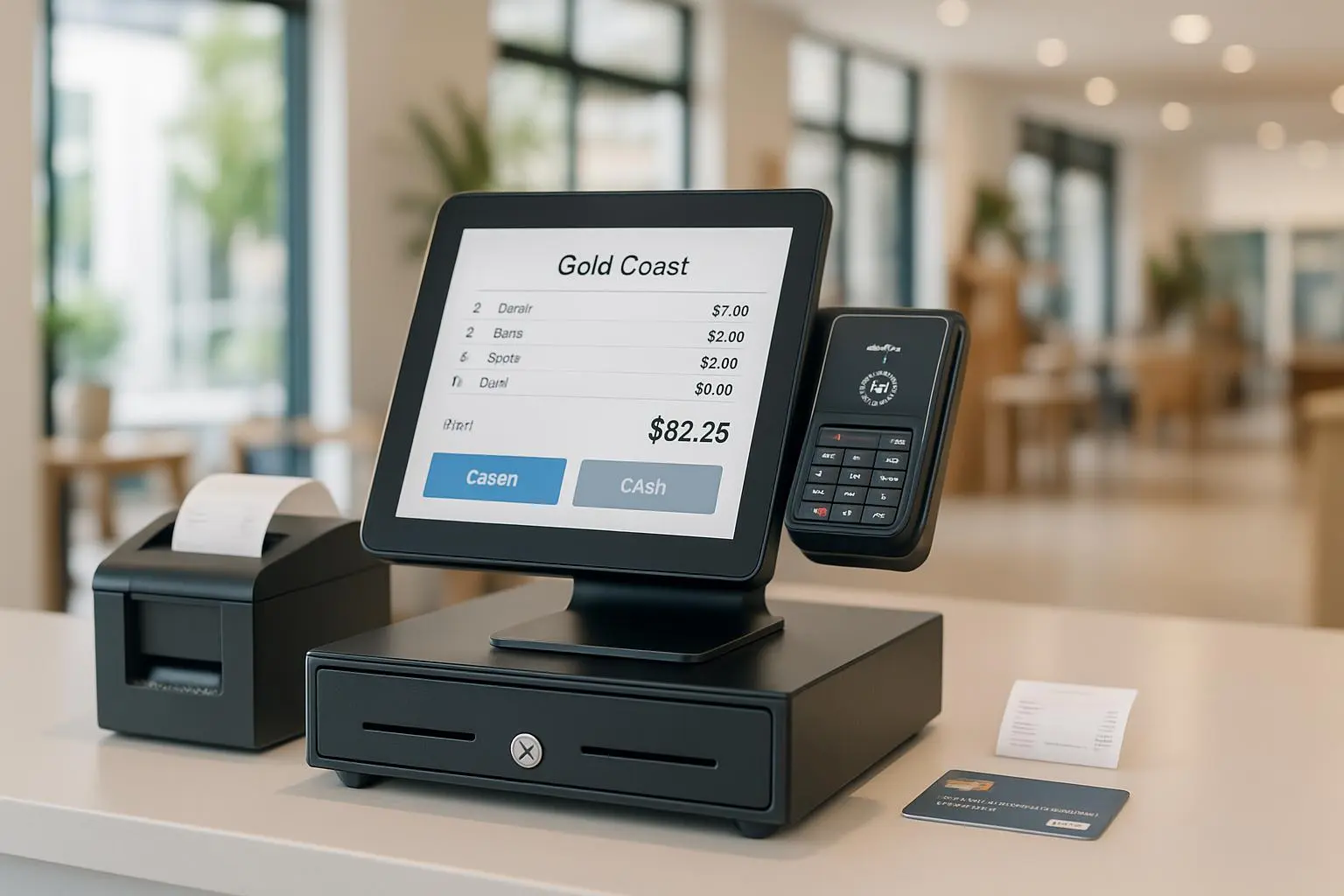 Modern point of sale system in operation at Gold Coast business location