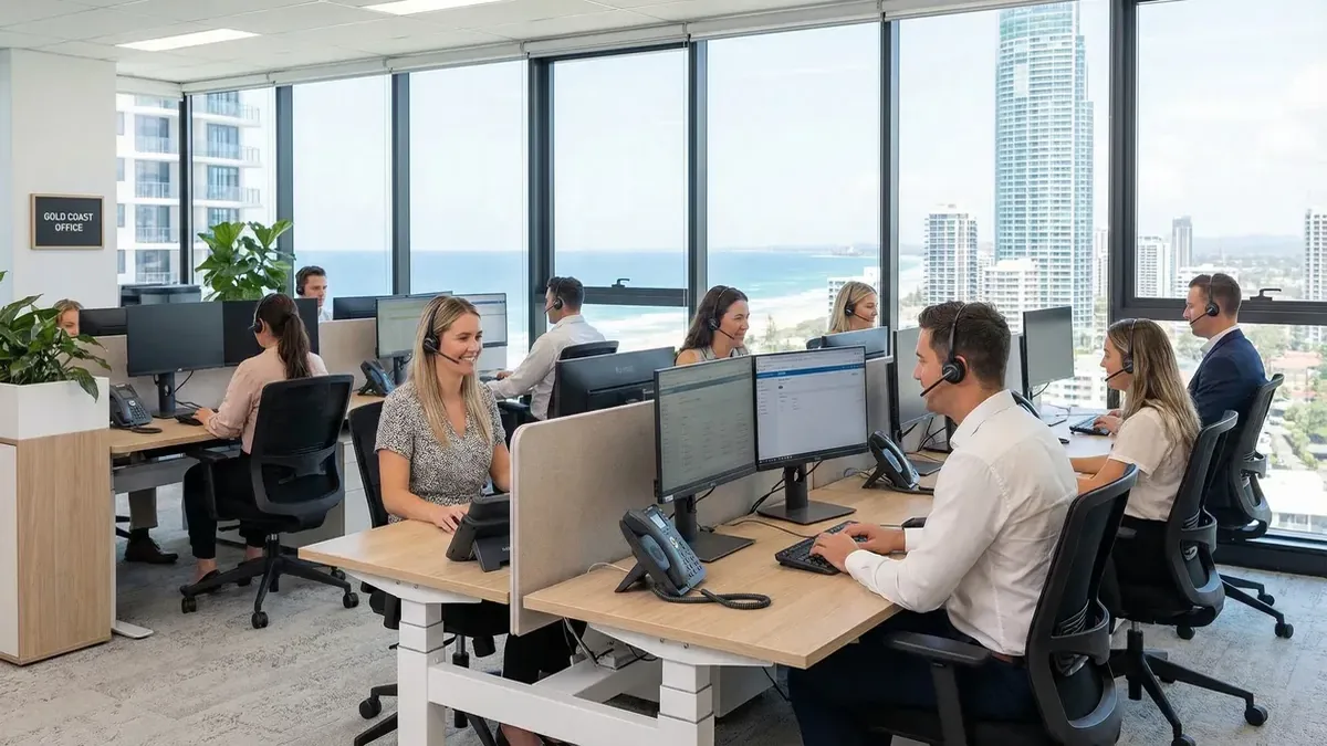 Gold Coast business office using VoIP phone system installed by Bcom IT Solutions